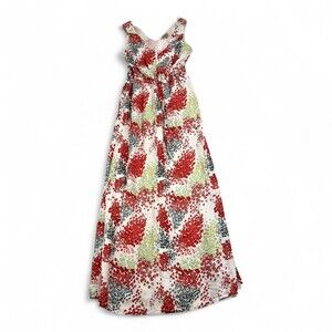 Lucky Brand Floral V-Neck Maxi Dress XS